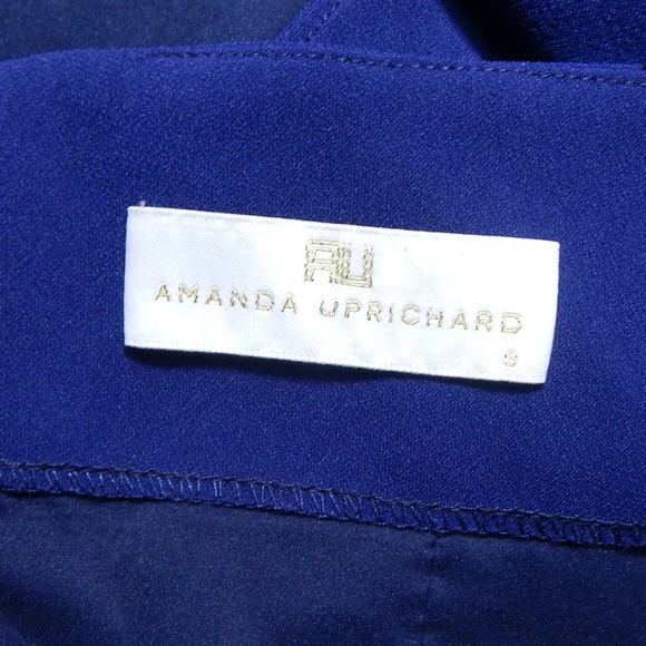 Amanda Uprichard Cecily Peplum Top Halter Sleeveless Navy Blue Size Small - Picture 4 of 5